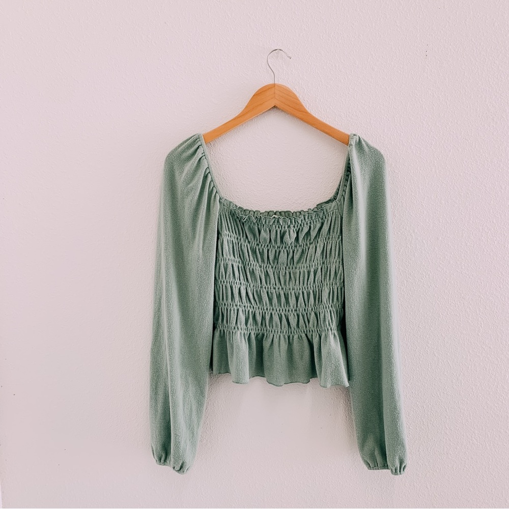 Mint green| size M| soft square neck altered state sweater